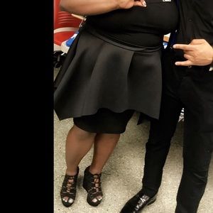 Plus Size Peplum Black Skirt